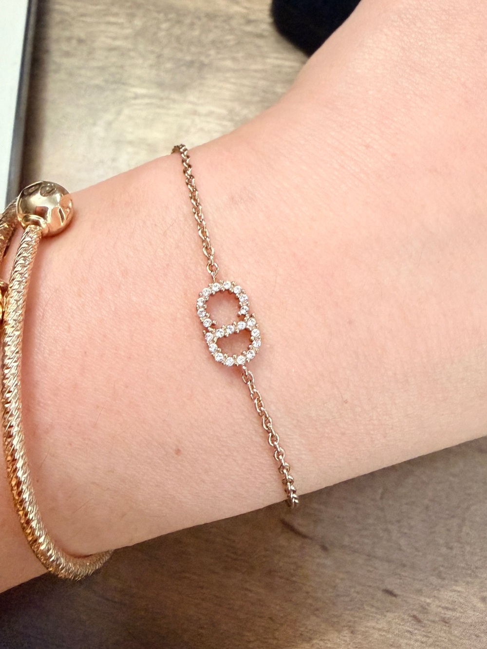 Christian Dior Metal Crystal Clair D Lune Bracelet Gold